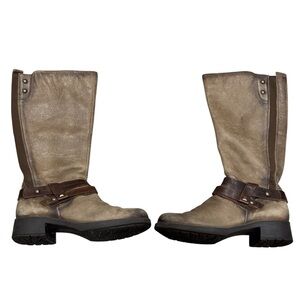 Earth Tall Leather Boots Size 9.5 Sequoia Brown Taupe